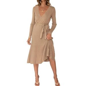 Tan sweater dress